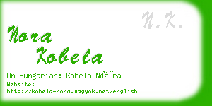 nora kobela business card